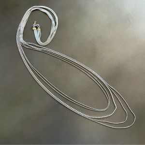 Lisa Freede Long Multi-Strand Silver Necklace